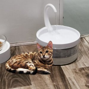 Best Corded Cat Water Fountain, Cat Fountain Indoor Wide Tray, Pet Water Fountain, Cat Water Dispenser with Two Flow Modes, Pet Fountain for Drinking Easy Clean Water By Zoun
