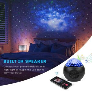 Galaxy Light Aurora Projector With 32 Light Effects, LED Star Projector For Bedroom Nebula Lamp, Remote Control, Bluetooth Speaker for Parties, Star Ocean Wave Projector Night Light, Galaxy Star Sky Projector with Bluetooth Speaker By Zoun