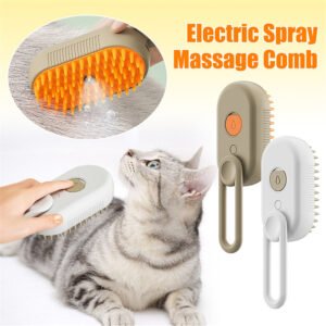 Cat Steam Brush, New 3 in 1 Pet Steam Groomer Brush, Rechargeable Pets Steam Groomer Comb for Massaging and Cleaning Shedding Pet Hair, Multifunctional Hair Removal Comb Cats and Dogs By Zoun