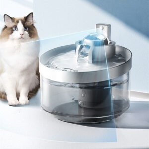 New 5000mAH/2500mAH Cat Water Fountain, Cordless, Rechargeable, with Sensor Radar, Pet Water Fountain Battery Operated, 2.2L/74oz Water Fountains for Cats Indoor, Easy to Clean BPA-Free By Zoun