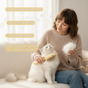 Magic Pet Comb, Pet Grooming Brush, Cat and Dog Brush for Shedding, Pet Massage Cleaning Slicker Brushes for Dogs Cats, Shedding Brush for Short or Long Haired Cat Dogs Tangled Hair Grooming By Zoun