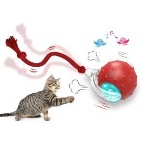 Interactive Cat Toys Ball for Indoor Cats, Auto Moving Cat Toys Interactive Motorized Electric Rolling Ball with Motion Sensor, Indoor Cats to Reduce Boredom By Zoun
